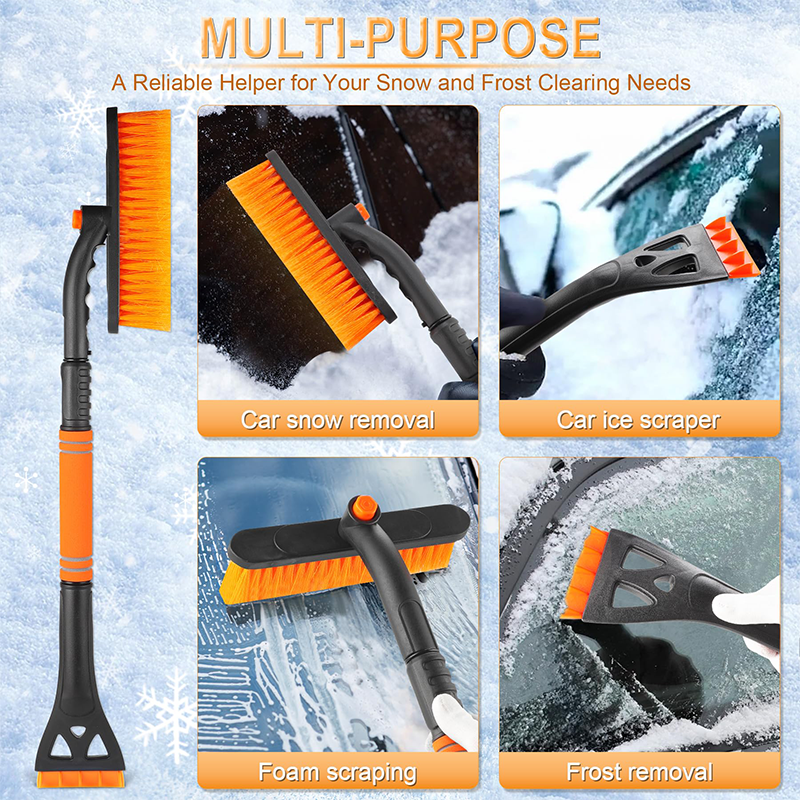 Telescopic Ice Scraper and Snow Brush for Car Windshield