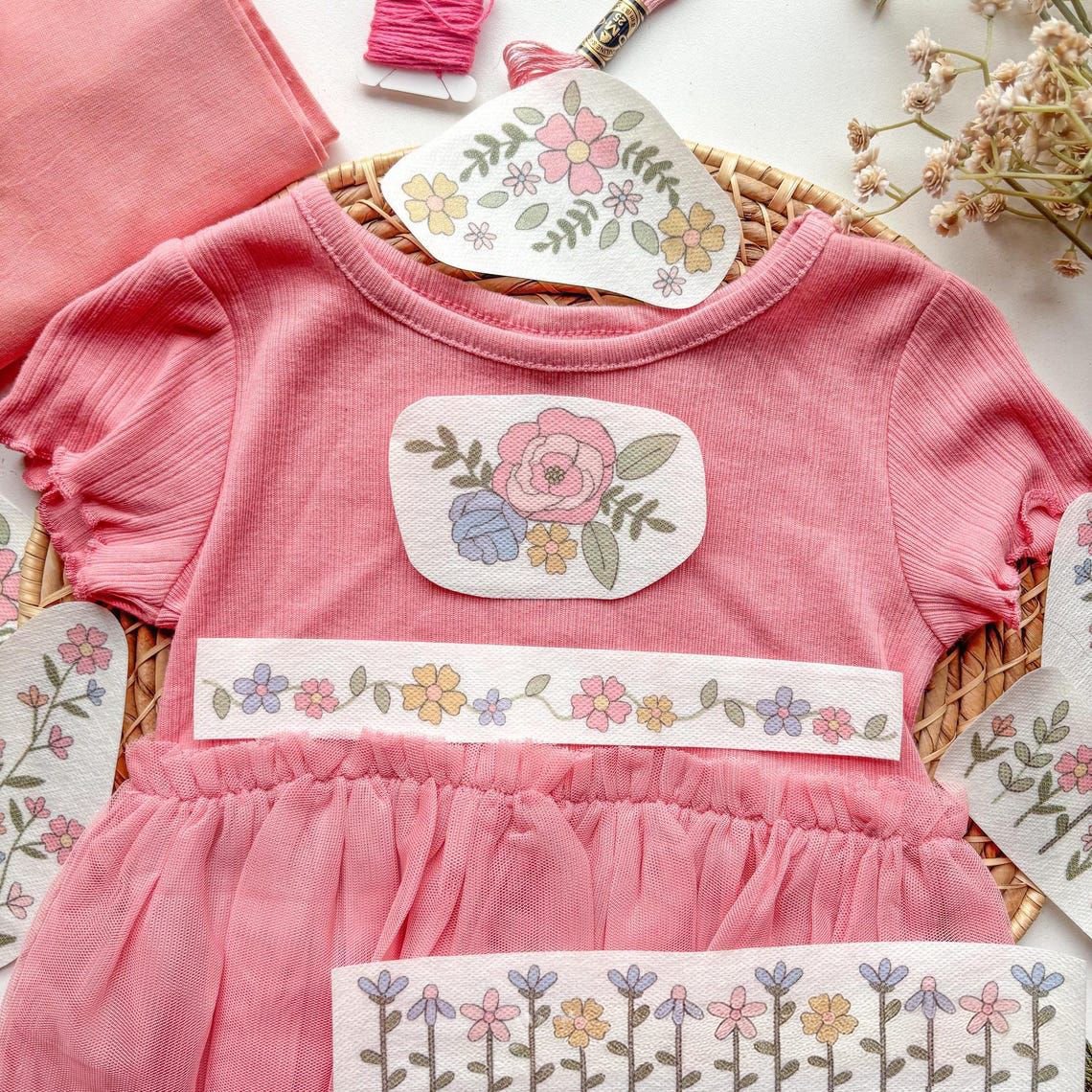 🌸Embroidery patterns with floral lines and floral borders – Embroidery for beginners