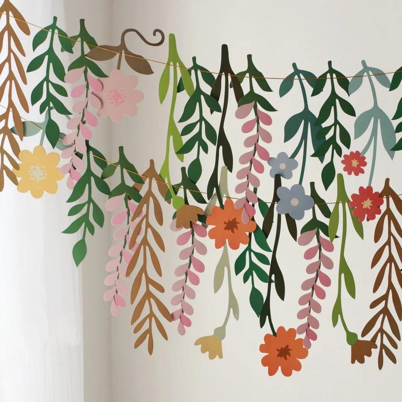Leaves & Flowers Paper Garland Banner