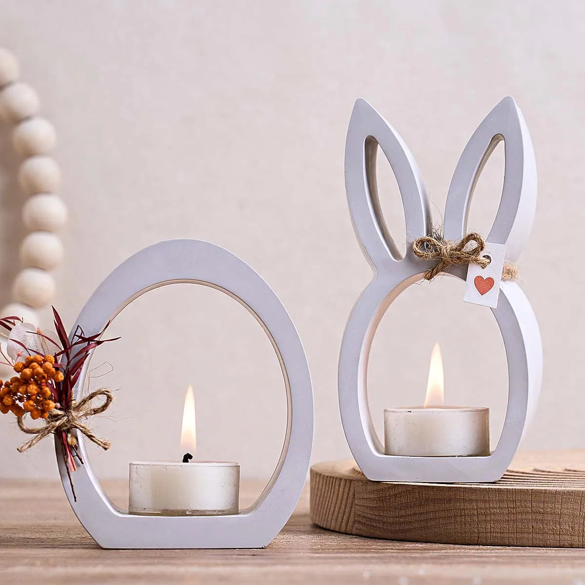 Hollow Bunny Egg Tea Light Holder Mold