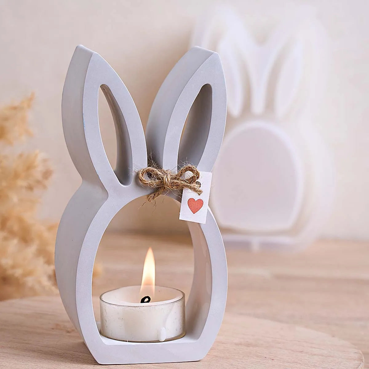 Hollow Bunny Egg Tea Light Holder Mold