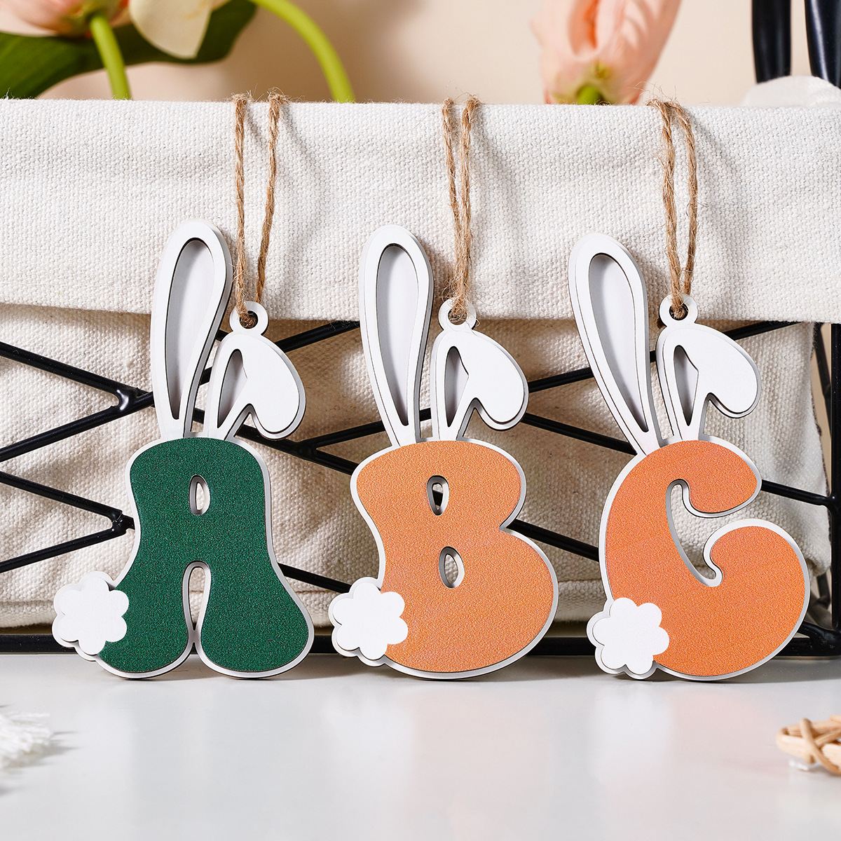 Bunny Letter Easter Basket Tag