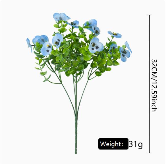 Artificial Pansy Flowers for Outdoor Decor, UV Resistant Faux Silk Flowers for Planters