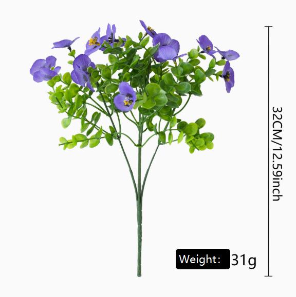 Artificial Pansy Flowers for Outdoor Decor, UV Resistant Faux Silk Flowers for Planters