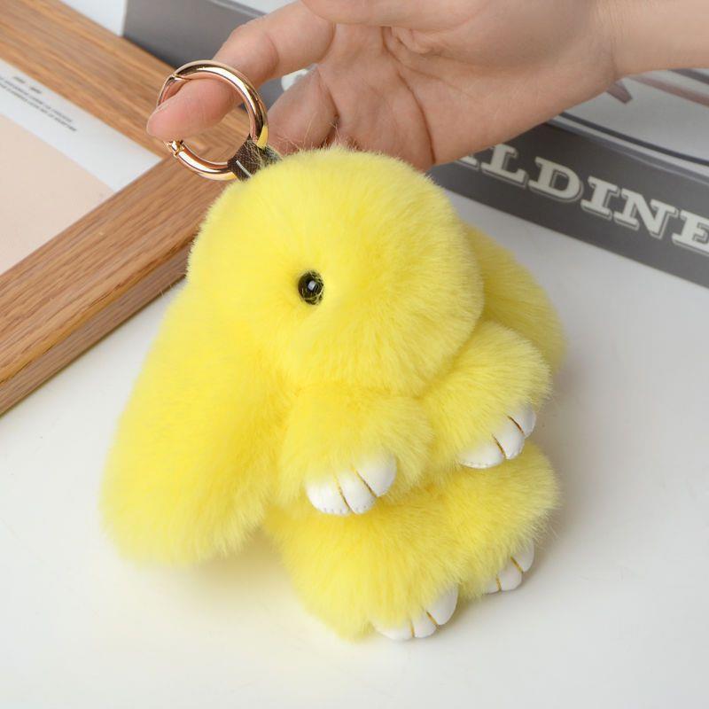 Handcrafted Soft Bunny Charm: Adorable Plush Rabbit Toy Keychain