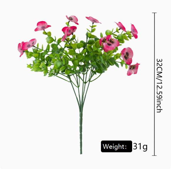 Artificial Pansy Flowers for Outdoor Decor, UV Resistant Faux Silk Flowers for Planters