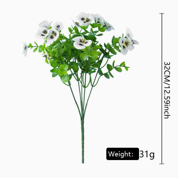 Artificial Pansy Flowers for Outdoor Decor, UV Resistant Faux Silk Flowers for Planters