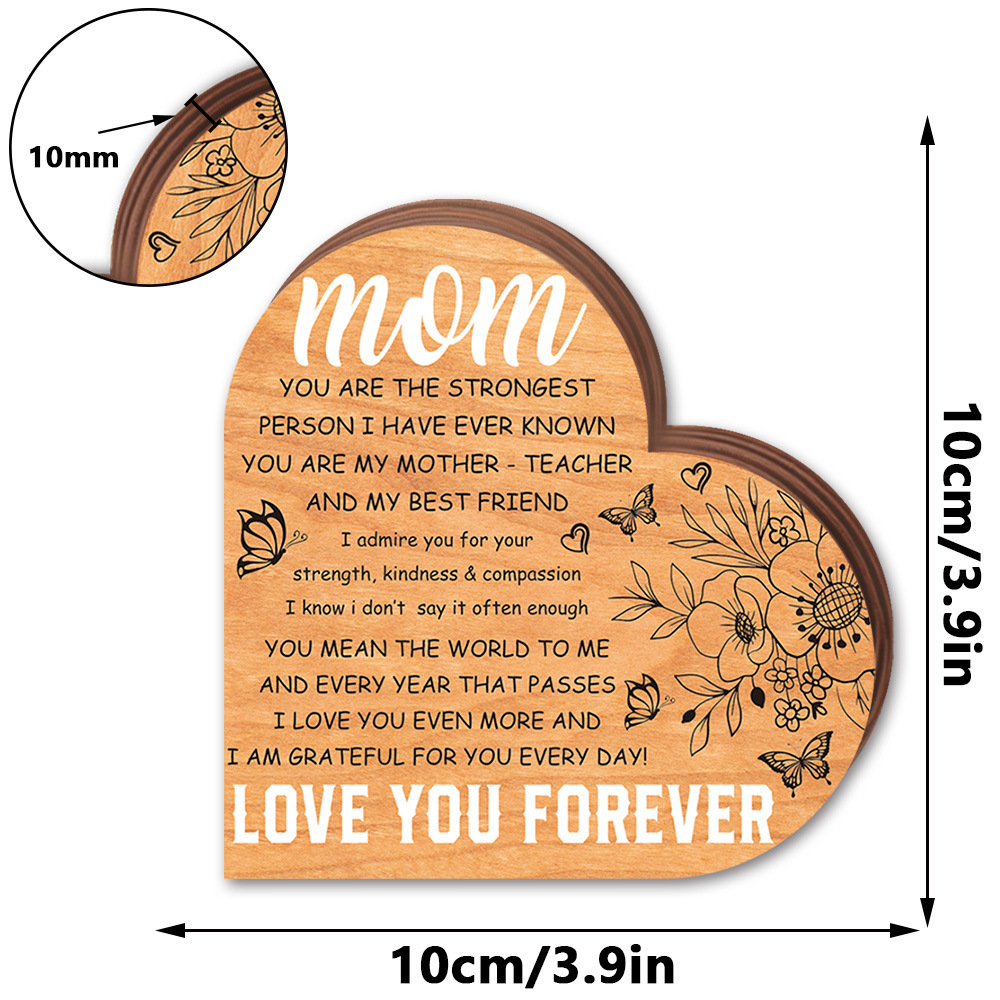 Mother's Day Heart-Shaped Wooden Display Table