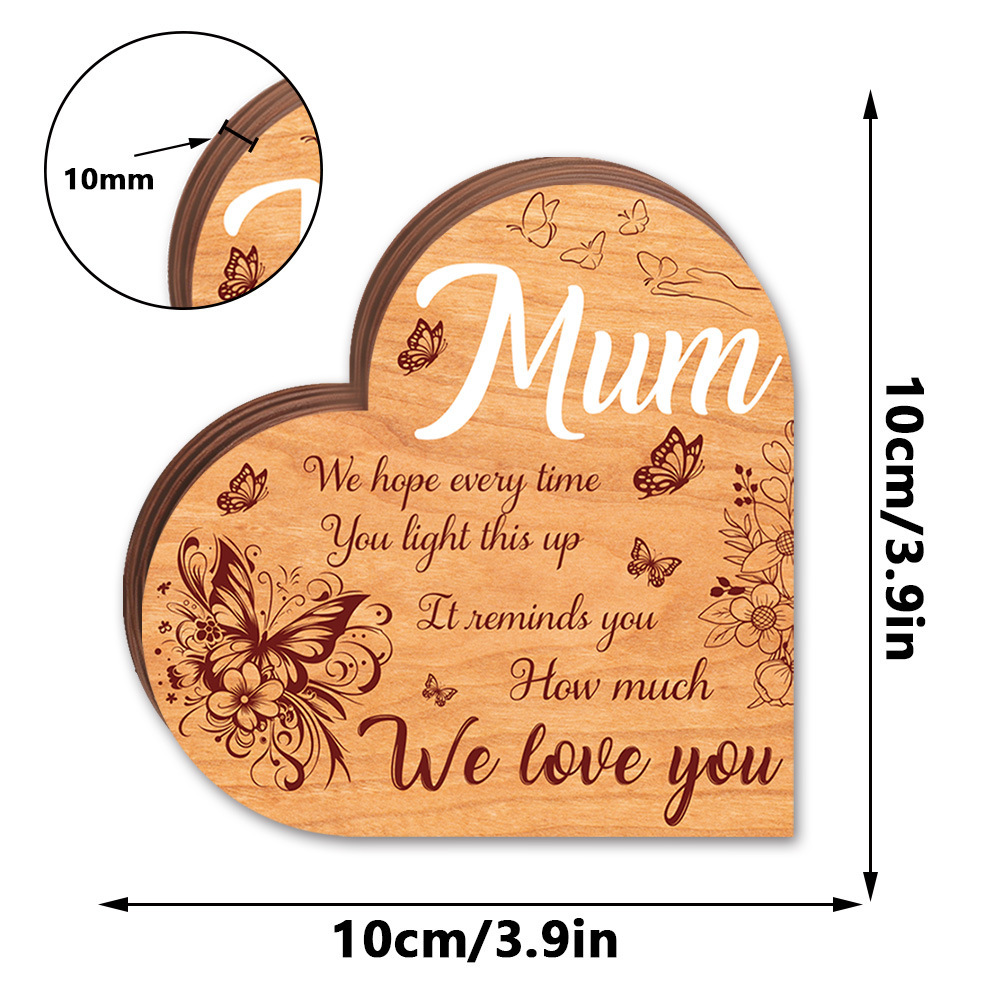 Mother's Day Heart-Shaped Wooden Display Table