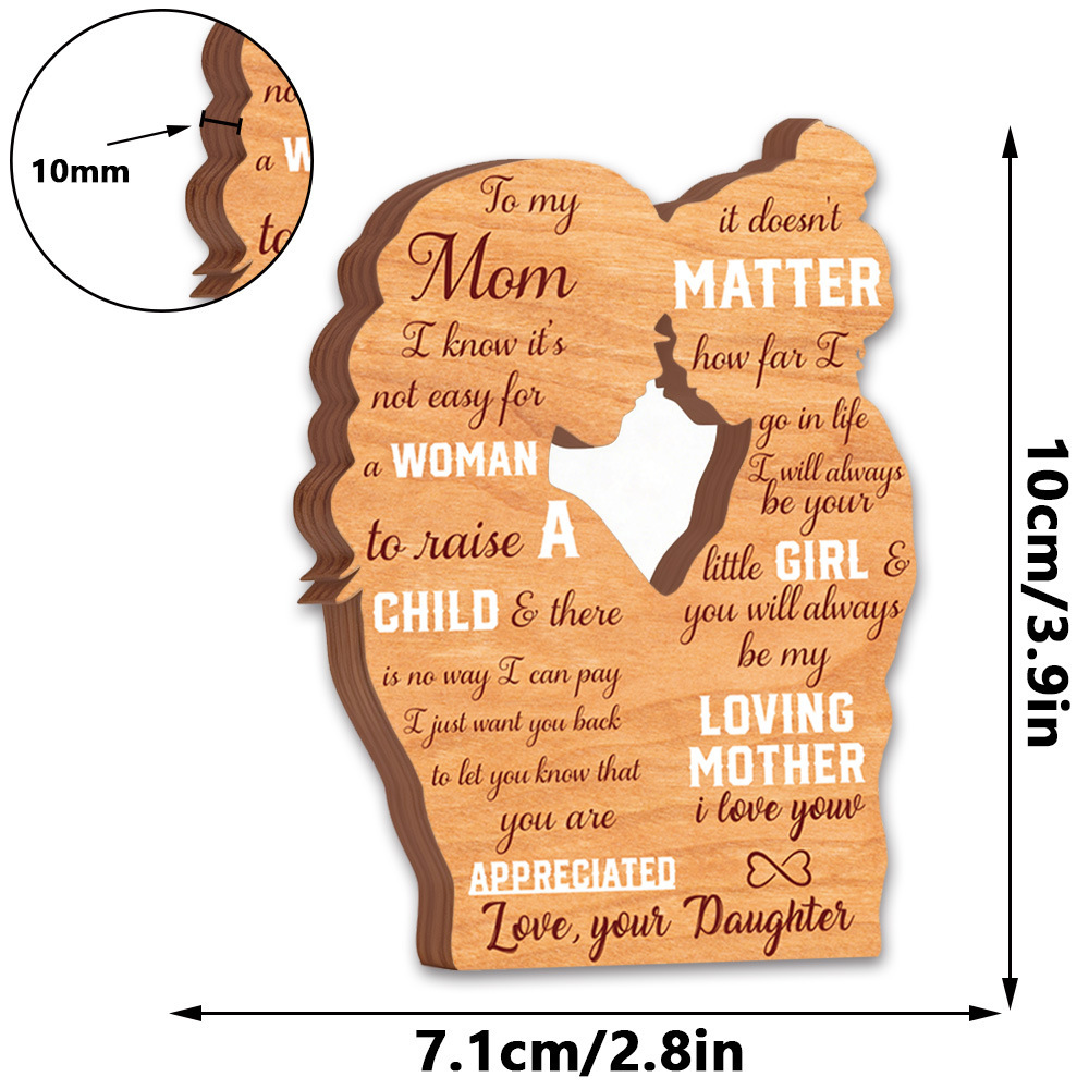 Mother's Day Heart-Shaped Wooden Display Table