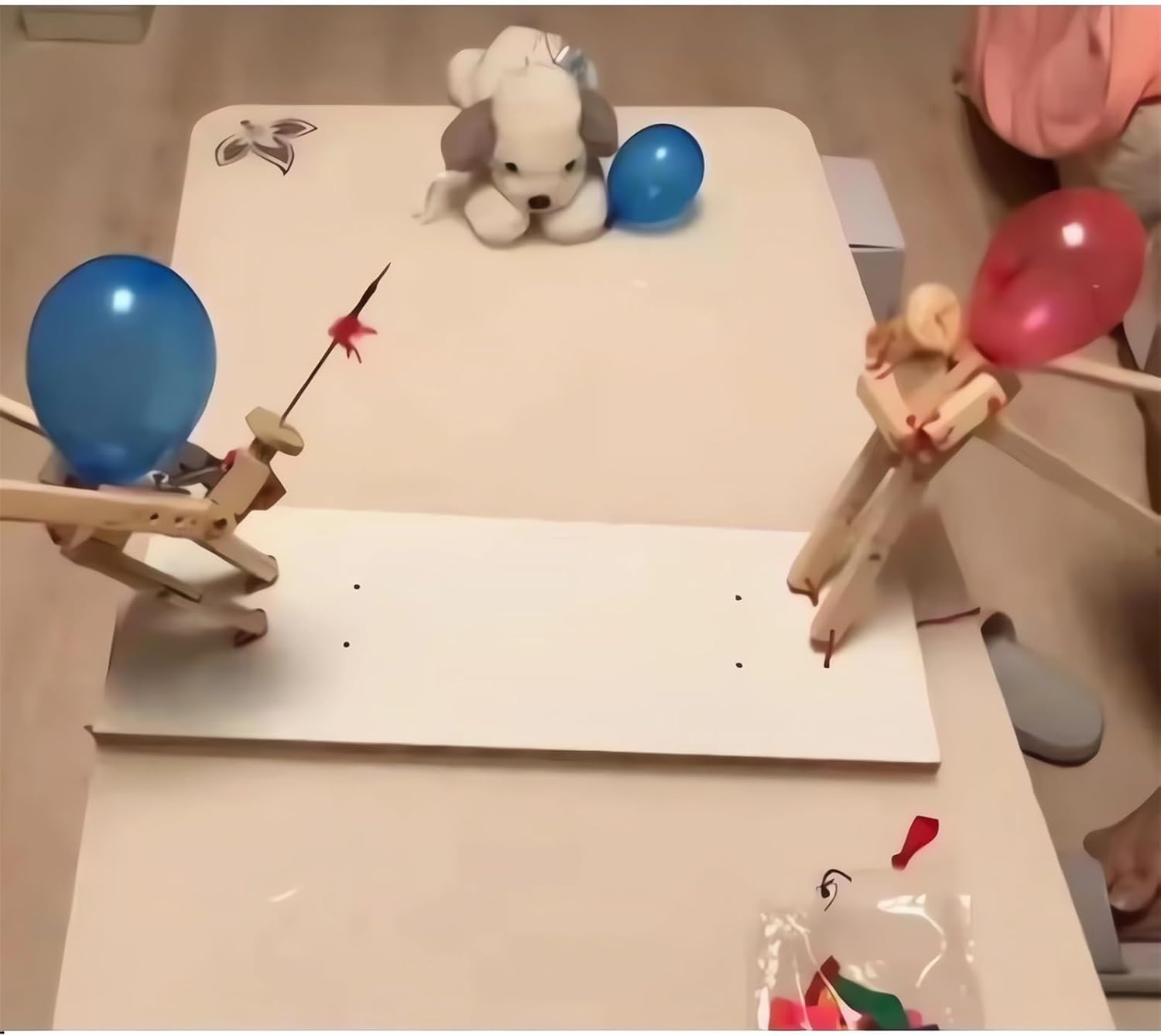 Handmade Wooden Fencing Puppets