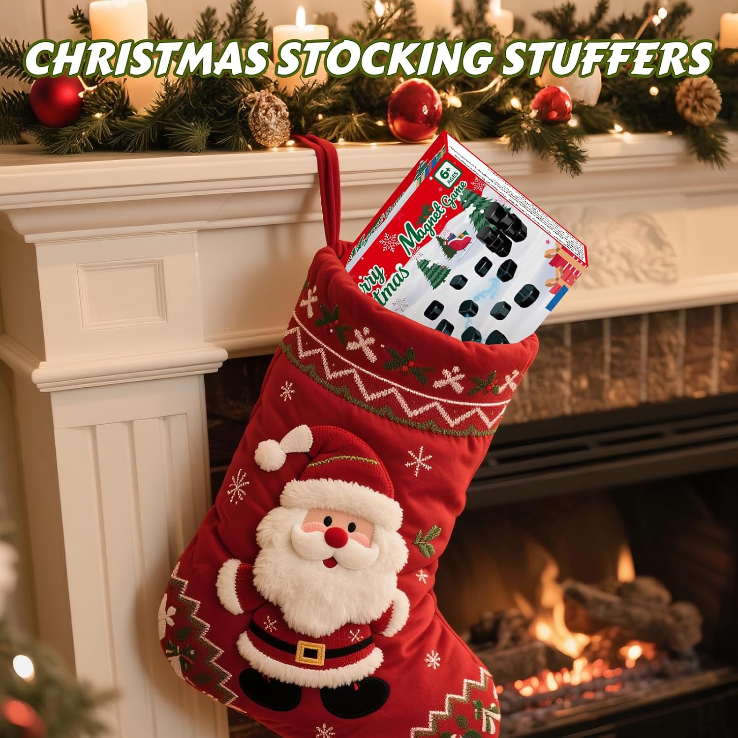 Magnet Game, Family Games for Kids and Adults, Board Games for Adults and Kids 8-12, Magnetic Game with String for Family Games Night, Christmas Version