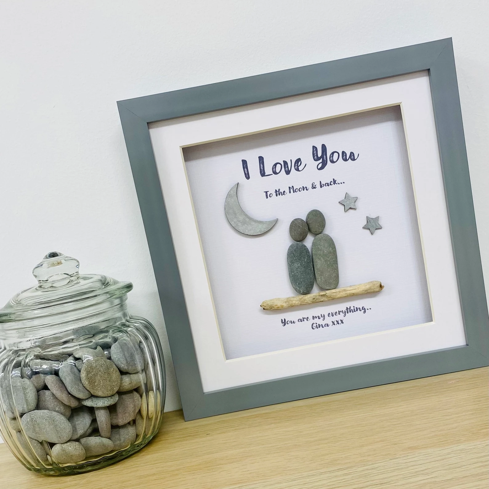 I Love you pebble art