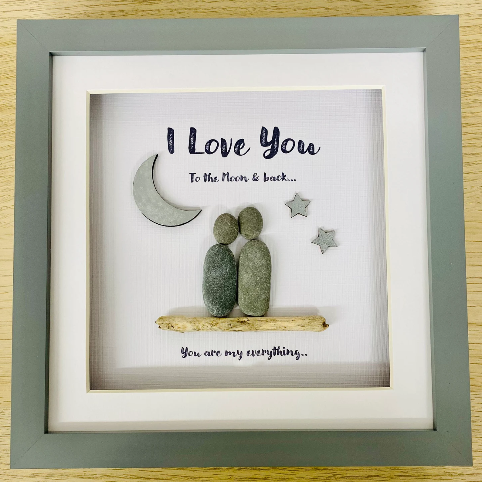 I Love you pebble art