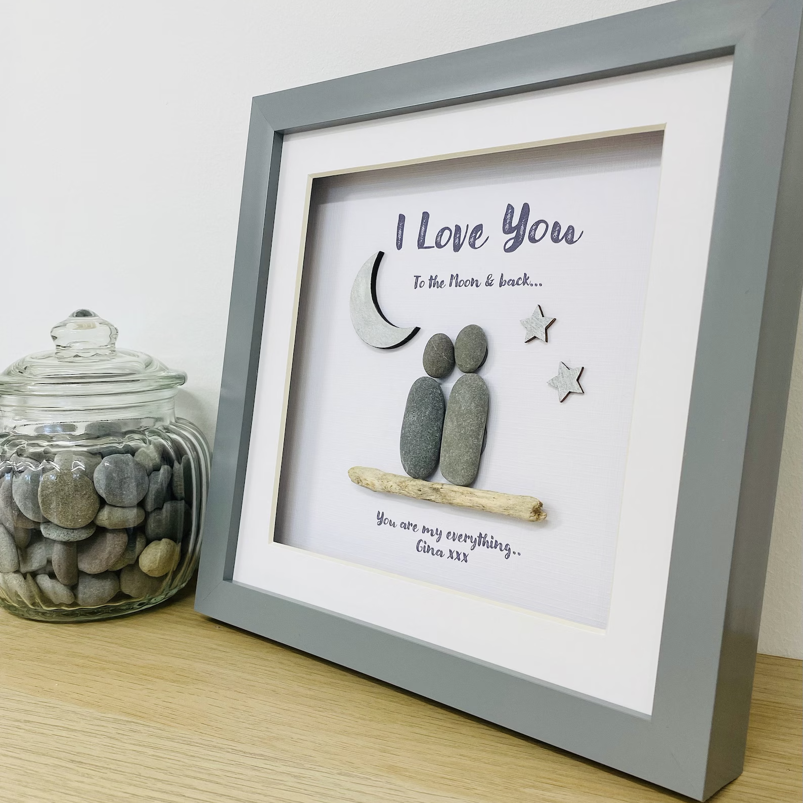 I Love you pebble art