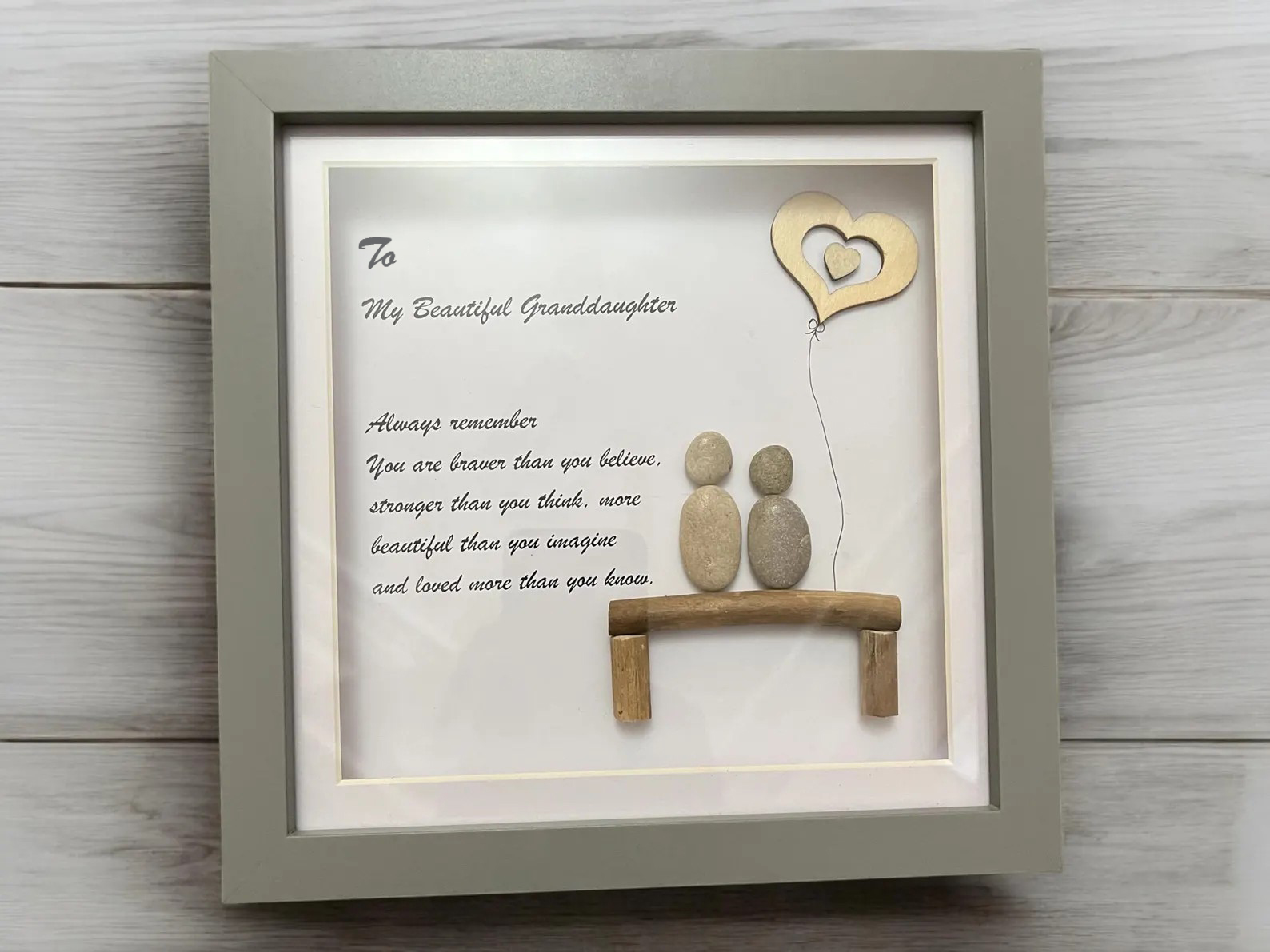 Grandaughter Pebble Frame, Granddaughter’s Day, birthday or any occasion.