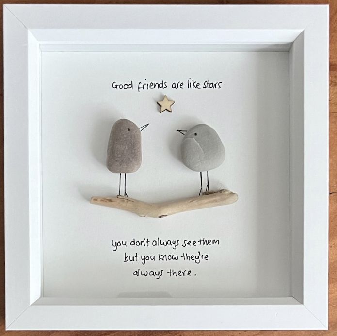 Pebble Friendship Handmade Artwork—Good friends are like stars