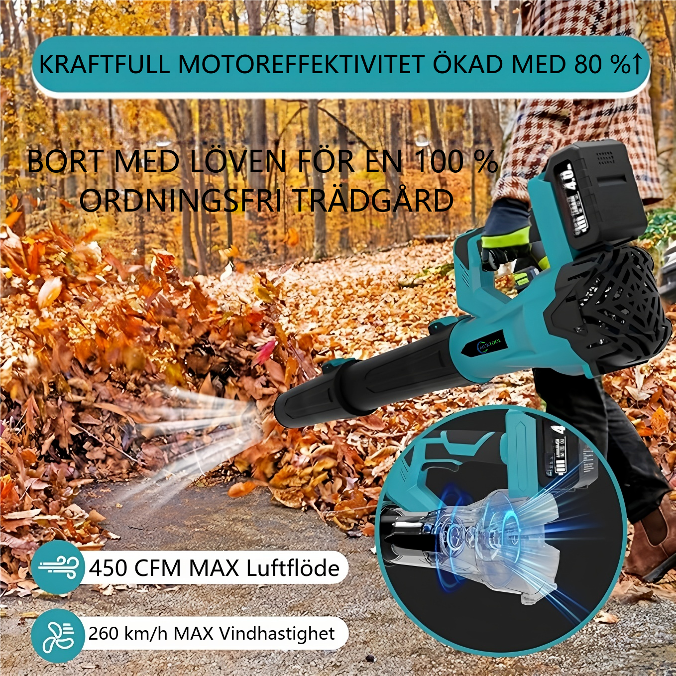 2 batterier trådlös litium elektrisk hårtork kraftfull dammblåsare blåser upp fallna löv och snö