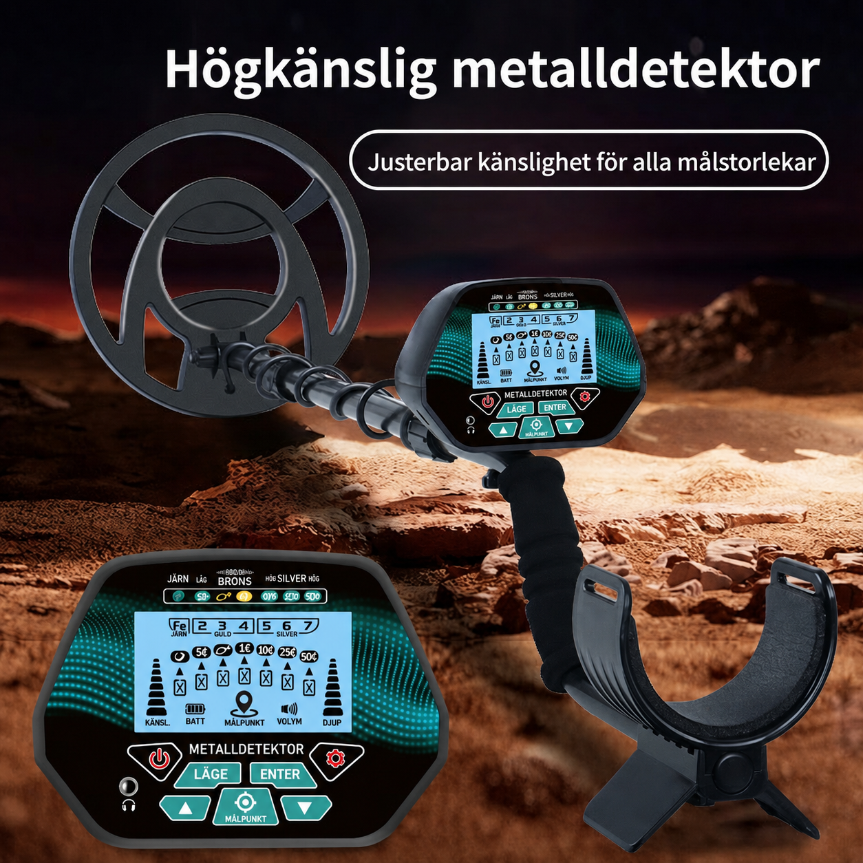 GT3028 underjordiska metalldetektor erbjuder mångsidig detektering på olika typer av terräng.