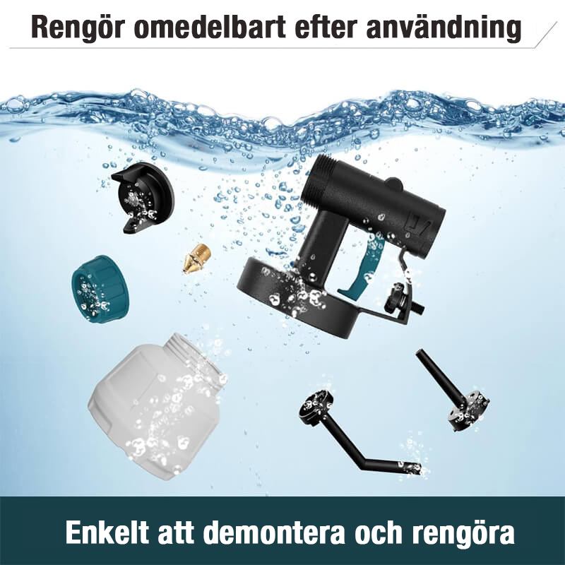 Högtrycks sladdlös färgspruta med 2 batterier