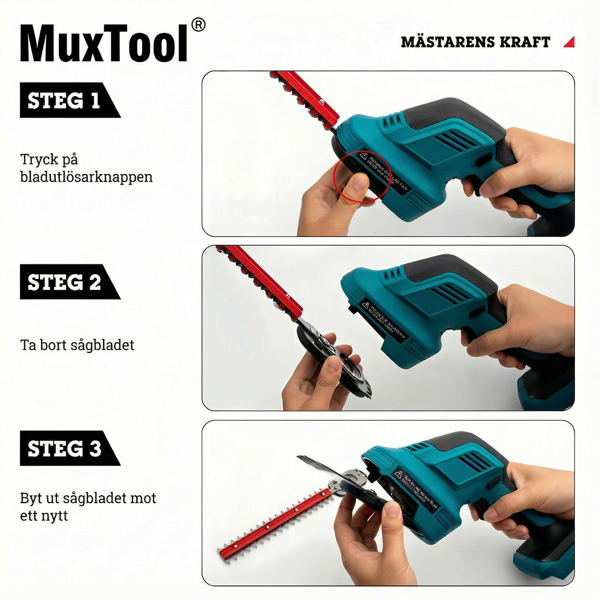 2-i-1 Trådlös Häckstrimmer med 2 Batterier - Gräs- och Buskklippare - Lätt och Kompakt Häcksax för Trädgård och Gräsmatta