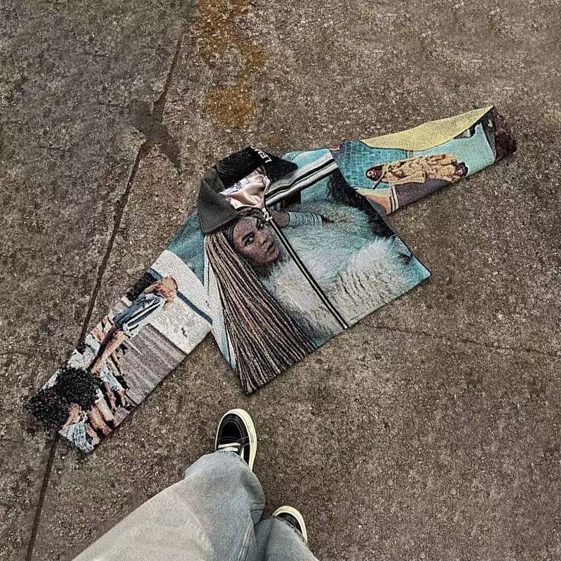 Trendy collared zip-up hoodie