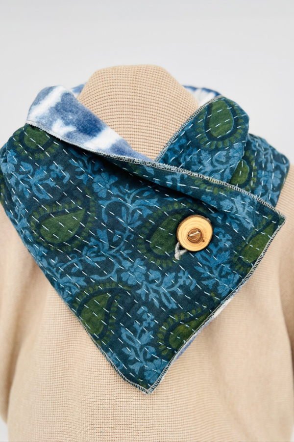 Western Printed Denim Warm Scarf