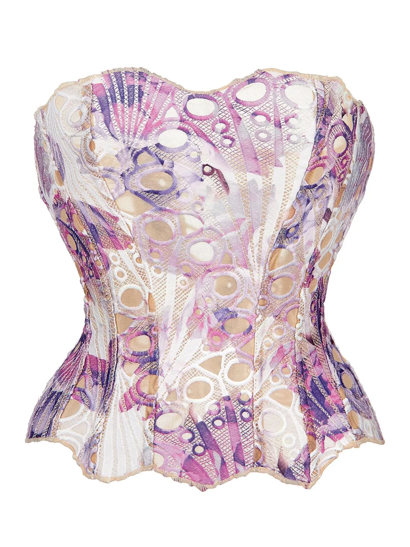 Elegant Color-Block Lace Corset Top — Women's Tummy-Control Shapewear