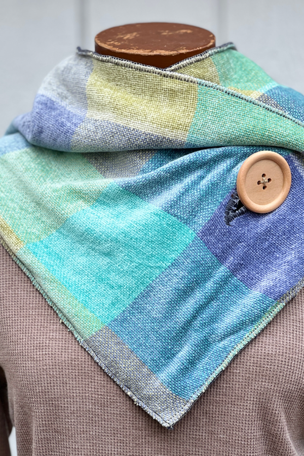 Western Printed Denim Warm Scarf