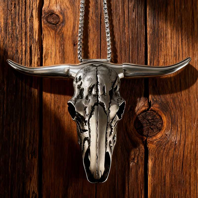 X-Longhorn Skull Necklace Buckle