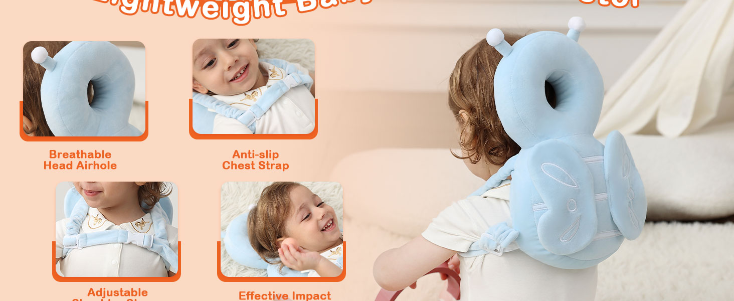 head protection back pack for baby