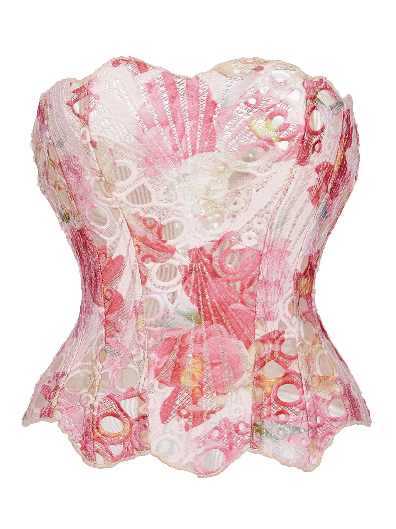 Elegant Color-Block Lace Corset Top — Women's Tummy-Control Shapewear