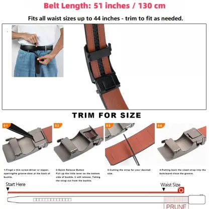 [WeeklyDeals]Adjustable Leather Belt for Men – Ratchet Buckle, Gift for Dad