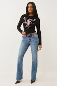 Mid-Rise Super T Flared Jeans