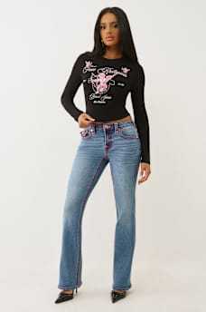 Mid-Rise Super T Flared Jeans