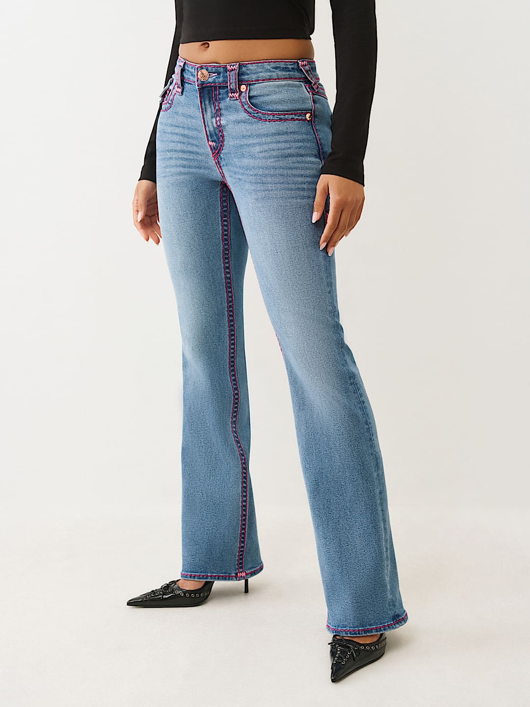 Mid-Rise Super T Flared Jeans