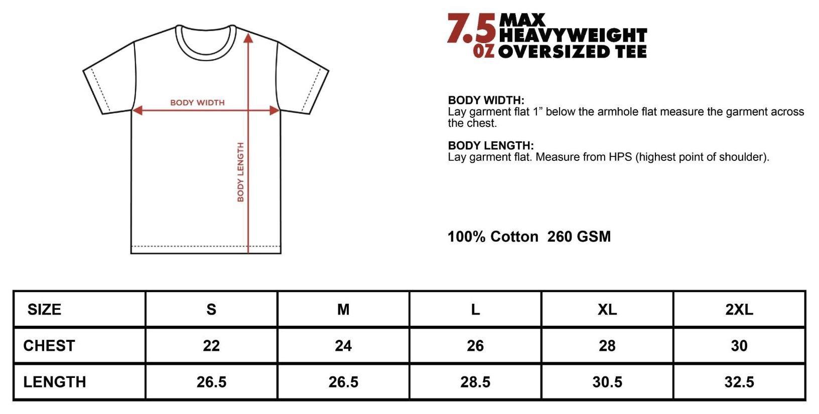 7.5oz Max Heavyweight Oversized Short Sleeve Casual Streetwear 7.5oz Max Heavyweight Oversized Short Sleeve Casual Streetwear