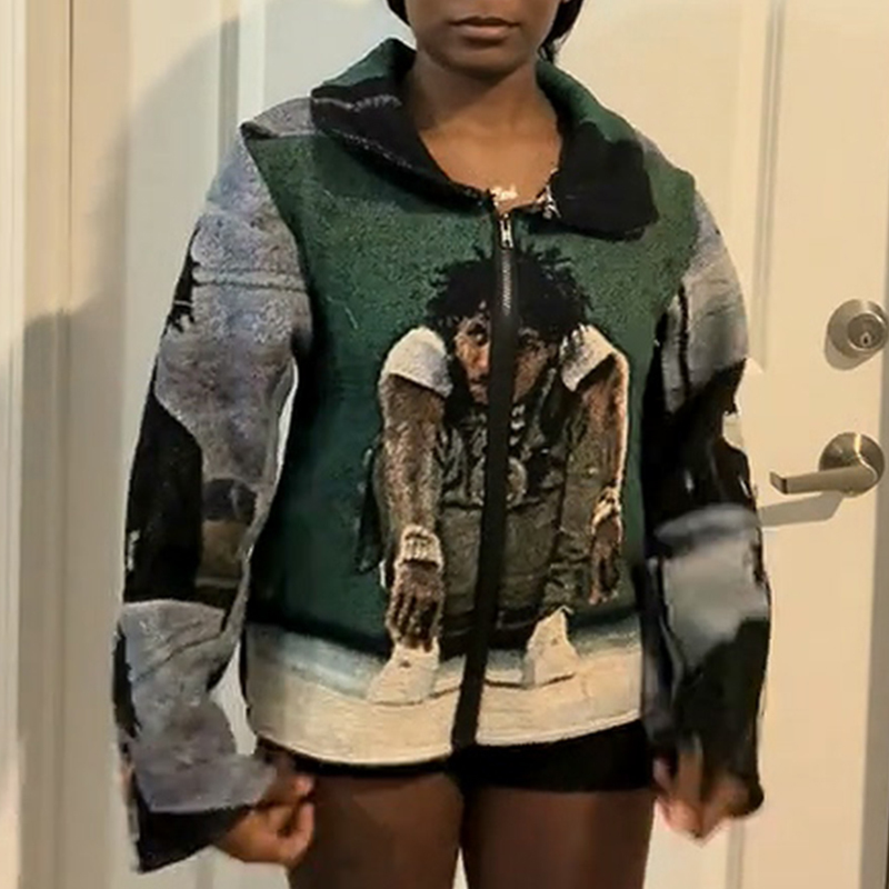 young boy lapel zip-up hoodie