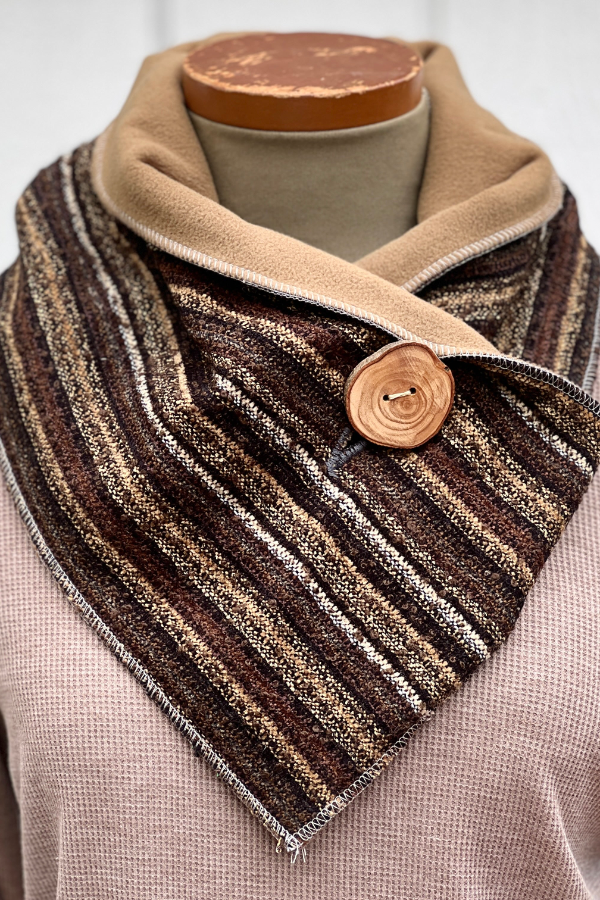 Simple Striped Western Denim Warm Scarf