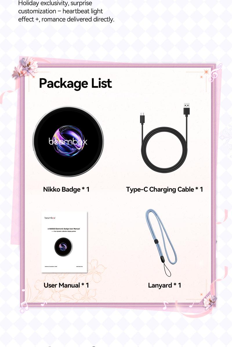 Boonitoflow Digital Badge Photo Video GIF Display Screen Pins Pixel Touchscreen Lightweight 500mAh Long Battery Life Portable Multi-functional Two-dimensional Anime & Gaming Merchandise & Collectibles Gifts for Men Women