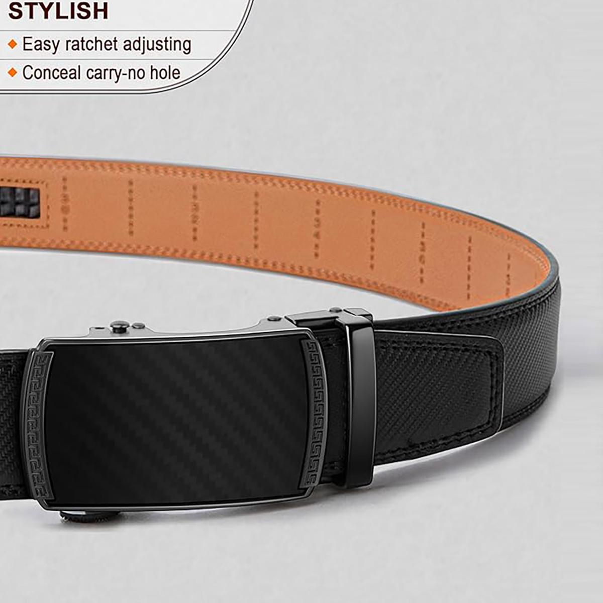 [WeeklyDeals]Adjustable Leather Belt for Men &ndash; Ratchet Buckle, Gift for Dad