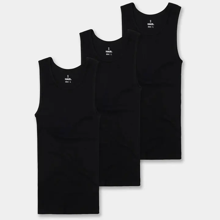 Haus | Premium Ultra-Soft Cotton Fitted Tanks 3 Pack / 6 Pack