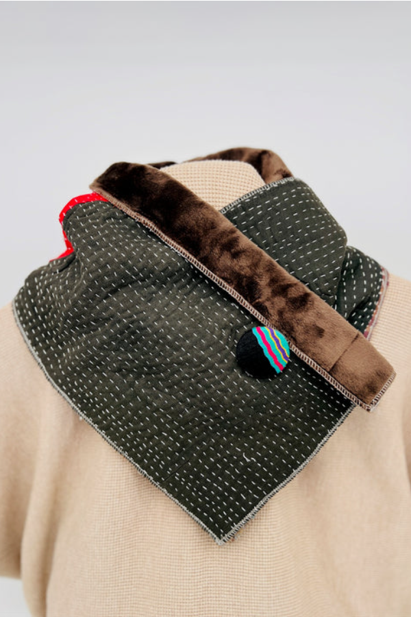 Western Printed Denim Warm Scarf