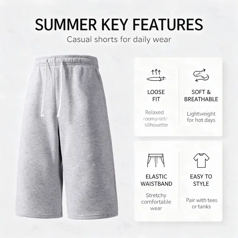 3-Pack Men's Athletic Sweat Shorts for Sports
