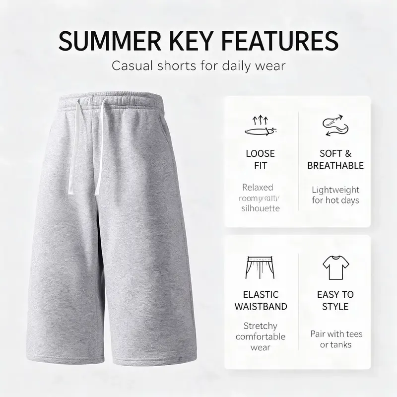 3-Pack Men's Athletic Sweat Shorts for Sports