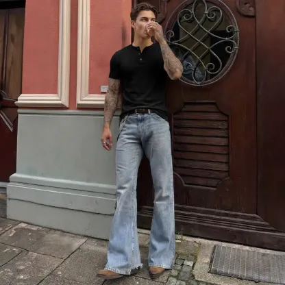 JMIERR Men's Slim Fit Henley T-Shirt