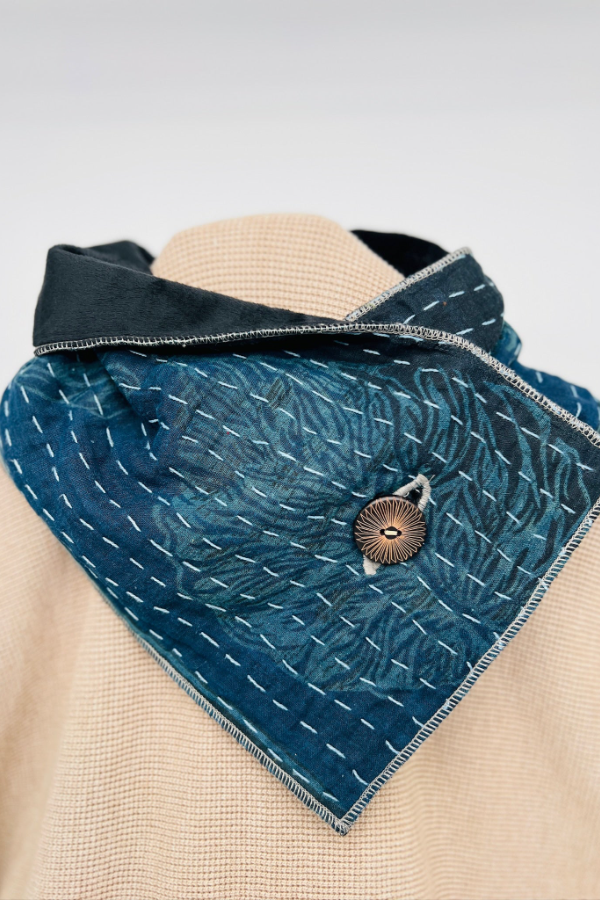 Western Printed Denim Warm Scarf