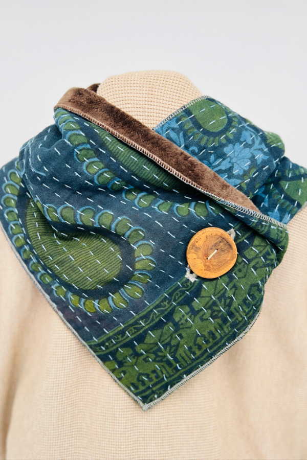 Western Printed Denim Warm Scarf