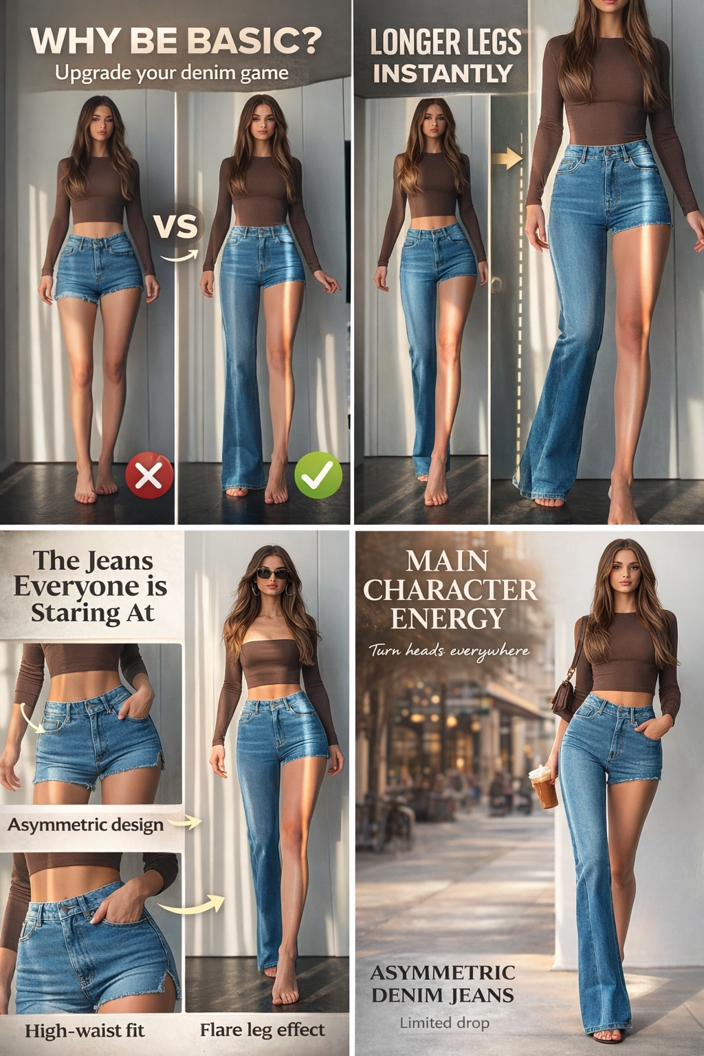 Slim-Fit, Cropped, Flared Jeans