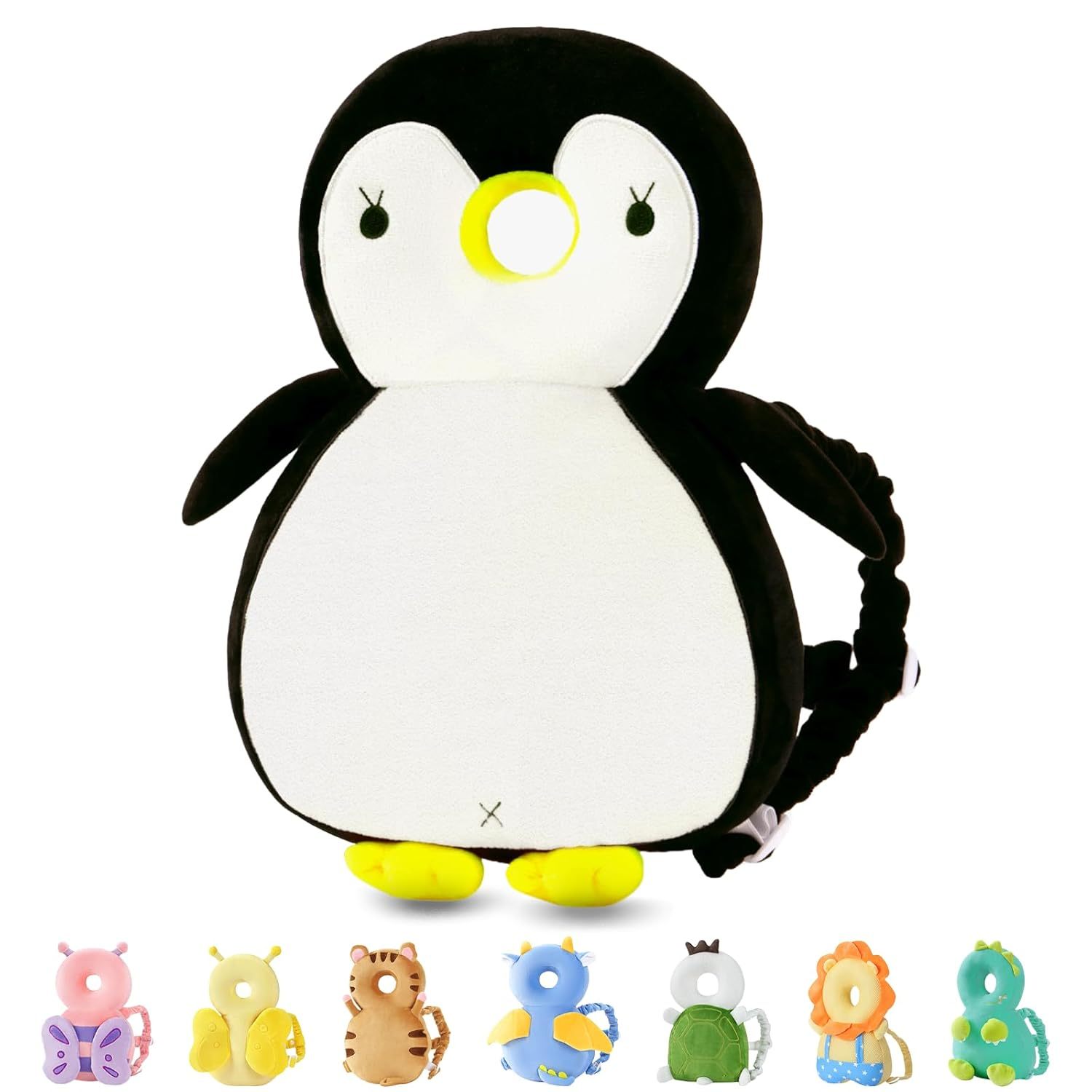 Baby head protection backpack, toddler anti-fall head protection pad, blue butterfly